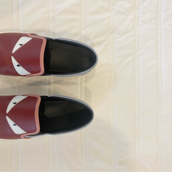FENDI Monsters Motif Leather Sneakers US8 - Picture 4 of 8